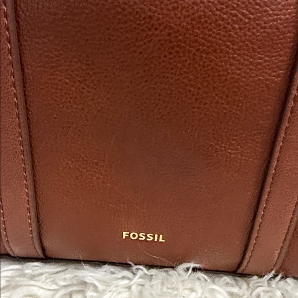Fossil Rich Brown Leather Tote - Picture 2 of 6